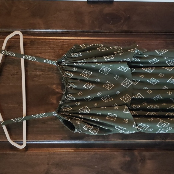 Flowy Boho Flare Leg Sleeveless Spaghetti Strap Full Length Romper Jumpsuit - Picture 8 of 10